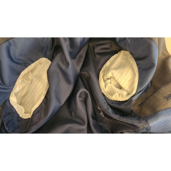 Mantoni Mens Blazer Sport Coat Charcoal Plaid  38R Super Fine Wool Jacket - Picture 7 of 13